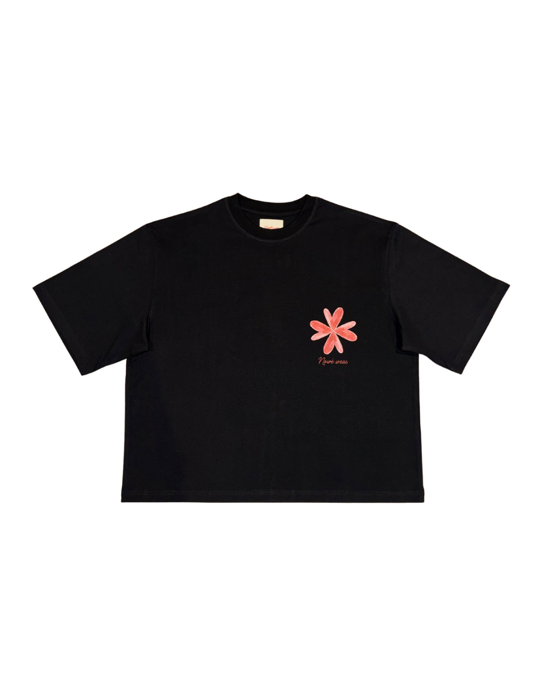 Boxy oversized cropped black t shirt LOVE